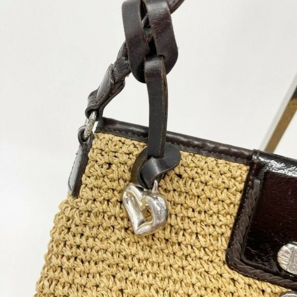 SOLD BRIGHTON Wheat Brown Straw Leather  Bag - Picture 15 of 16